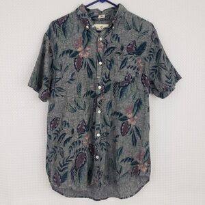 NWOT! Hollister Linen Blend Tropical Button Down Shirt. Size L